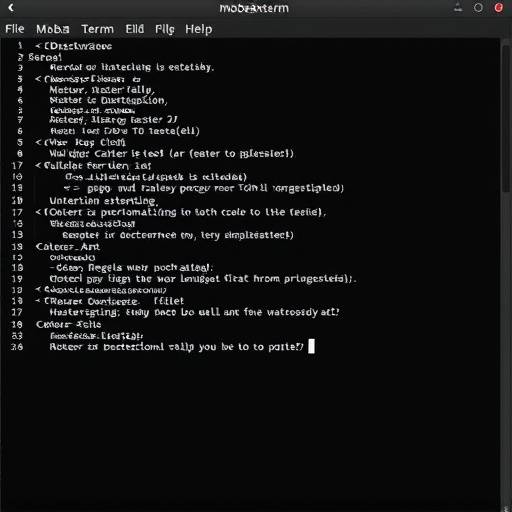 Screenshot of MobaXterm's terminal emulator with syntax highlighting